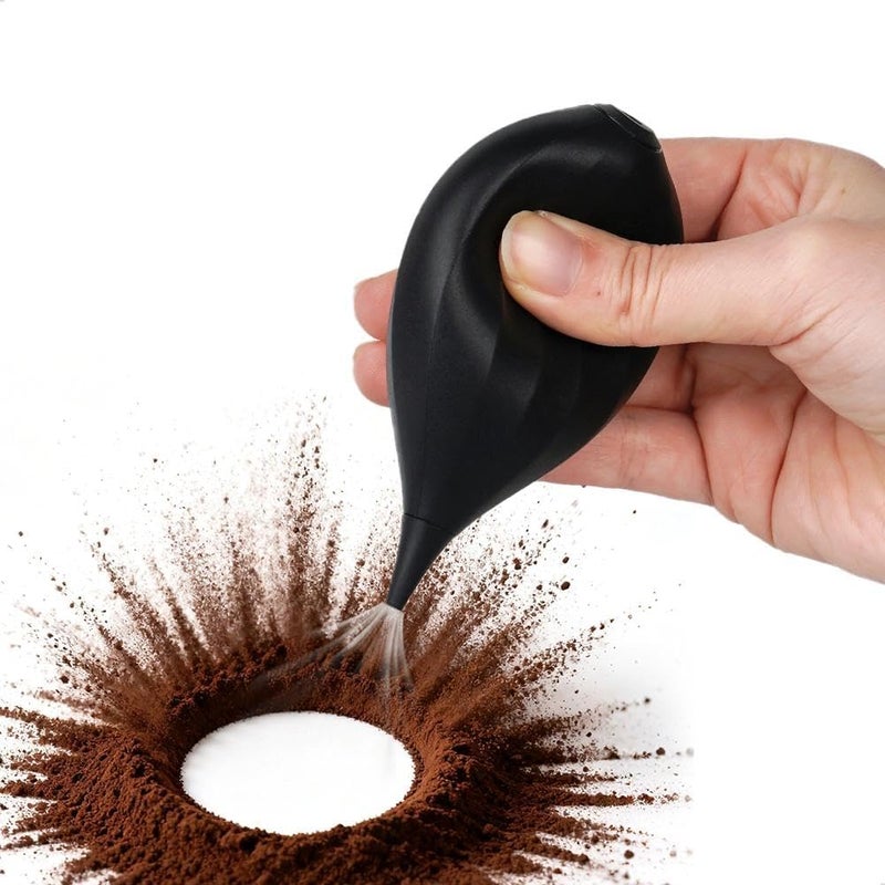 WATCHGET Soft Tip Air Blower Dust Blower for Coffee Grinders, Camera Sensors, Lenses, and Keyboards - Professional Espresso Machine Cleaning Tool with Rubber Pump, Black - Image 1